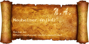 Neuheiser Anikó névjegykártya